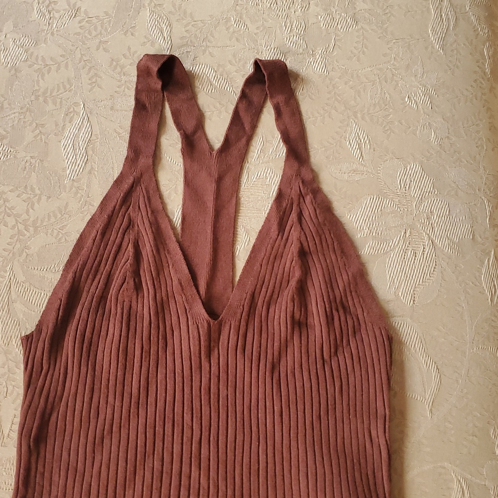 Abercrombie & Fitch Brown Knit Ribbed Tank Top EUC - Picture 8 of 13